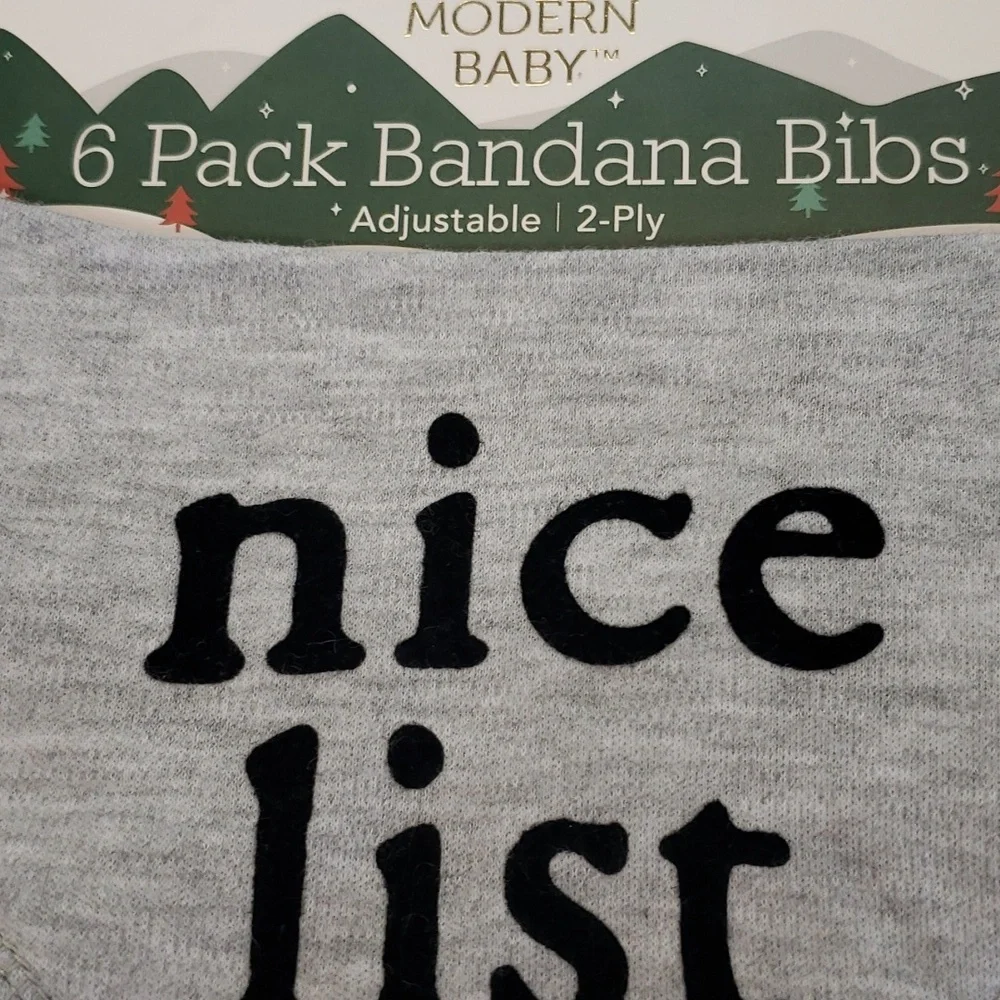 Modern Baby NWT 6-pack Holiday Bandana Bibs
